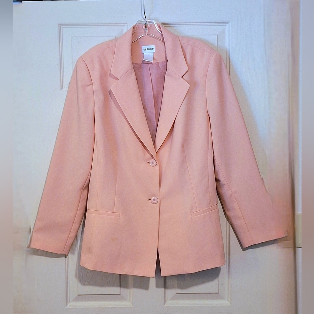 'Liz Baker' women's pink fully lined blazer jacket Sz. 1X